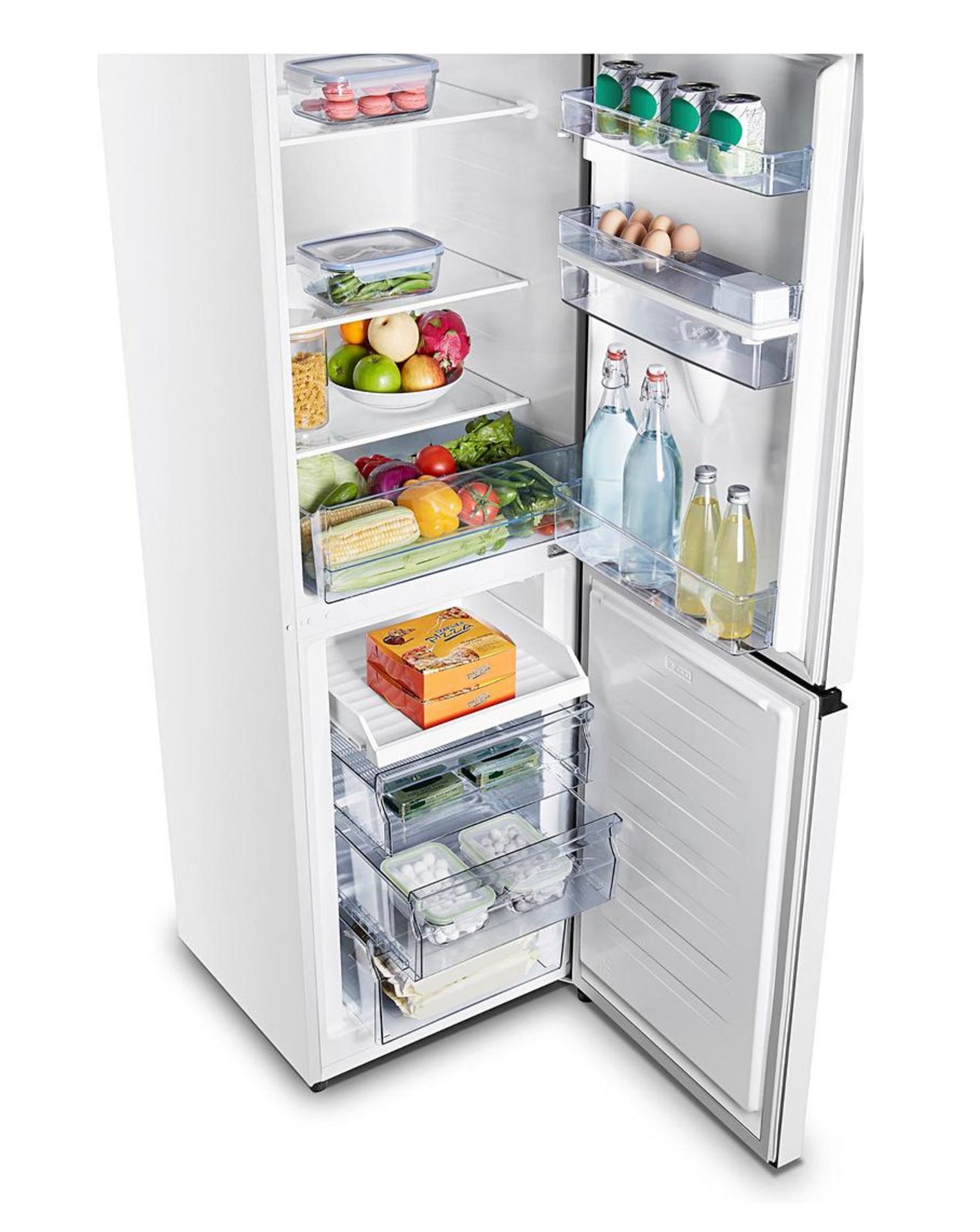 (P) RRP £319. Fridgemaster MC55240MDF Fridge Freezer with Water Dispenser _ White. (SKU: ZV0506/01) - Image 6 of 8