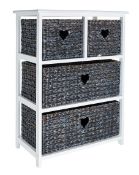 (5H) RRP £120.00. Hyacinth Hearts 2+2 Drawer Unit Grey (LU6512/01). (H76 x W59 x D32cm). (Grade C S