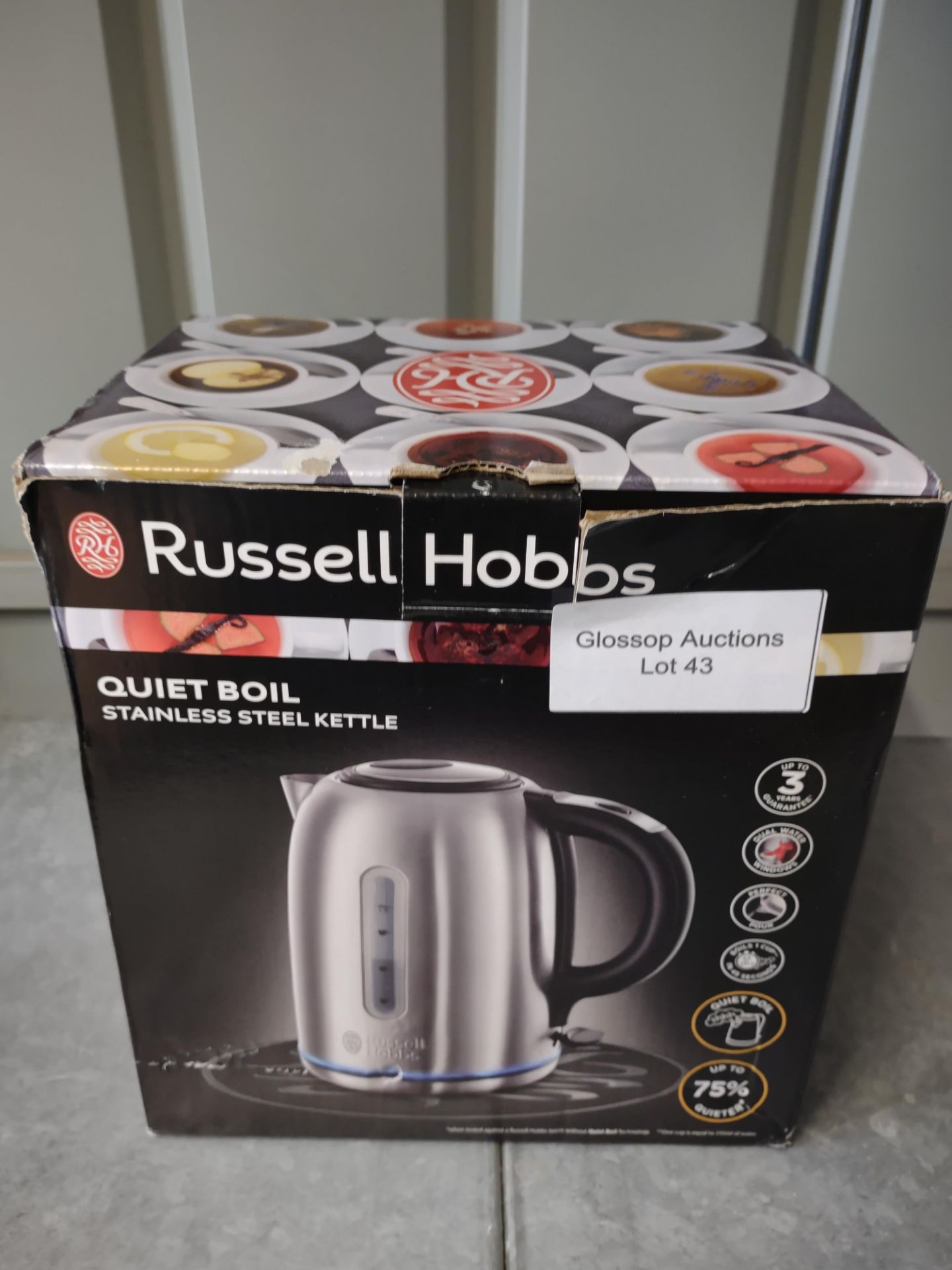 Russell Hobbs Quiet Boil Electric Kettle, Stainless Steel. RRP £39.99 - GRADE U Russell Hobbs