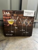 LSA Borough Martini Glass 195ml Clear | Set of 4 | Dishwasher Safe | BG08. RRP £34.99 - GRADE