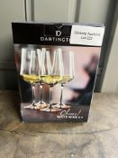 Dartington Crystal White Wine Glasses 4 Pack Set Boxed 350ml. RRP £22.99 - GRADE U Dartington