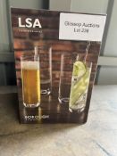 LSA Borough Highball 420ml Clear | Set of 4 | Dishwasher Safe | BG04. RRP £30 - GRADE U LSA