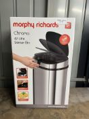 Morphy Richards Chroma 971504 Square Sensor Bin 42L. RRP £79.99 - GRADE U Morphy Richards Chroma