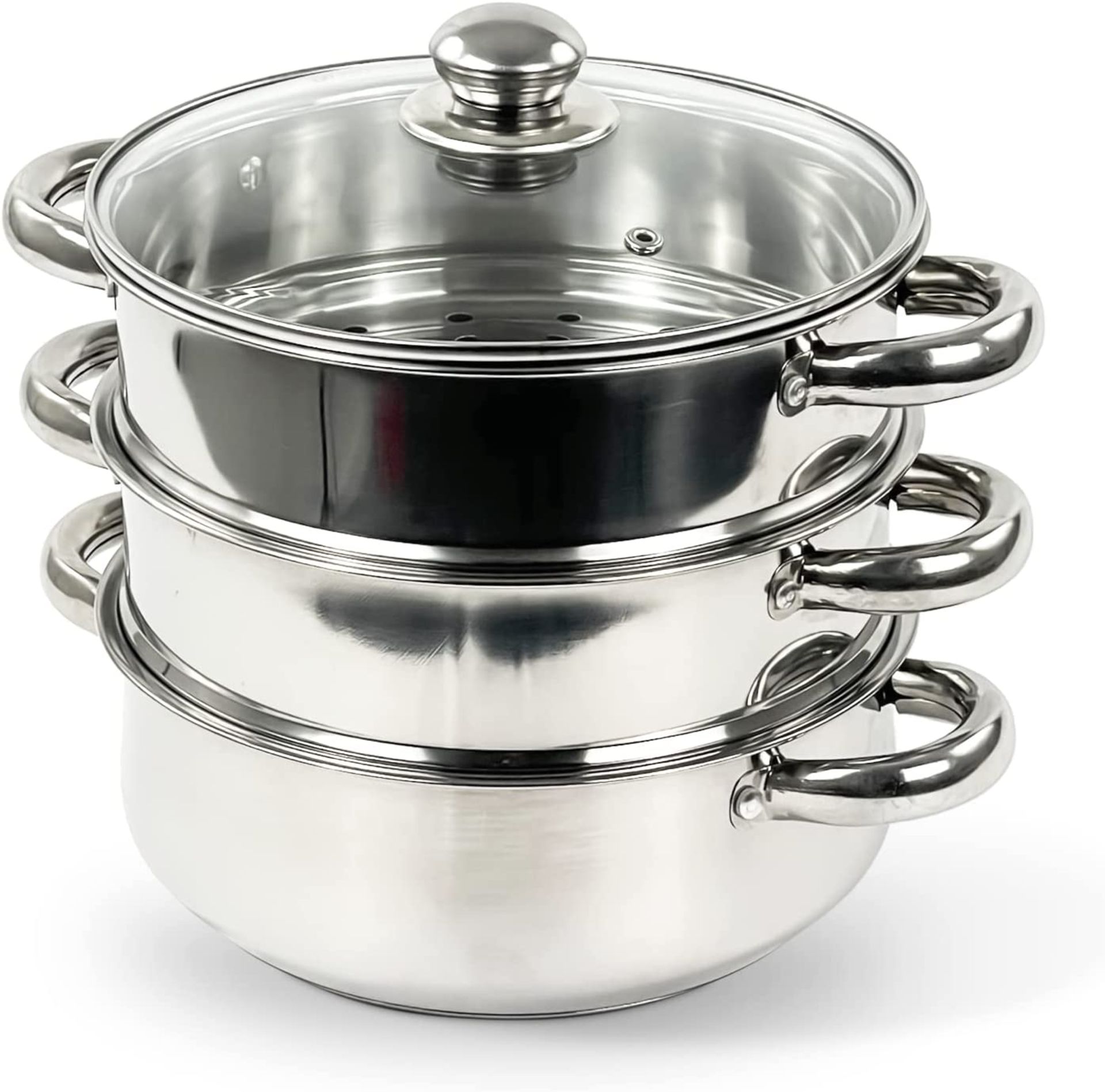 Premier Housewares 408129 Stainless Steel Steamer H25 x W22 x D22 cm. RRP £34.99 - GRADE U Premier - Image 2 of 3