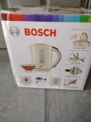 Bosch Village TWK76075GB Cordless Kettle, 1.7 Litres, 3000 W - Cream. RRP £29.99 - GRADE U Bosch