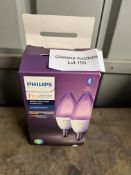 Philips Hue White and Colour Ambiance LED Smart Light Bulb 2 pack. RRP £89.95 - GRADE U Philips