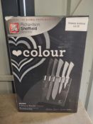 Richardson Sheffield 5 Piece Love Colour Mono Knife Block. RRP £30 - GRADE U Richardson Sheffield