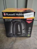 Russell Hobbs 21270 Textures Plastic Kettle, 1.7 Litre, 3000 W, Black. RRP £24.99 - GRADE