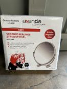 Axentia Free Standing Swivel Magnifying Mirror,17 cm, Silver. RRP £10.99 - GRADE U Axentia Free