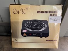 Q4U 1500W Burner Electric Charcoal Starter Coals Coconut Shells, Black, Slim. RRP £14.99 - GRADE