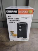 Geepas 3-in-1 Can Opener, Bottle Opener and Knife Sharpener. RRP £29.99 - GRADE U Geepas 3-in-1