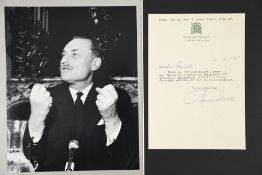 Enoch Powell (1912 - 1998) Original Signature on letter dated 1975.