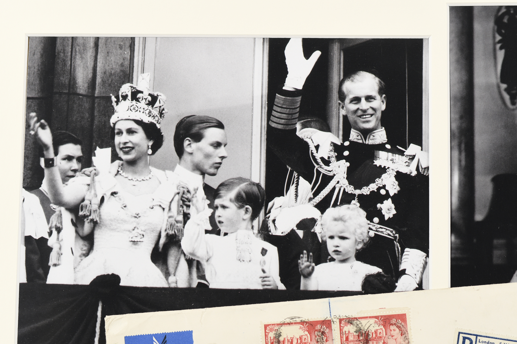 1956 Queen Elizabeth and Prince Philip Original Signatures in Framed Presentation - Image 12 of 13