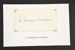 William Somerset Maugham (1874 - 1965) Original Signature on card.