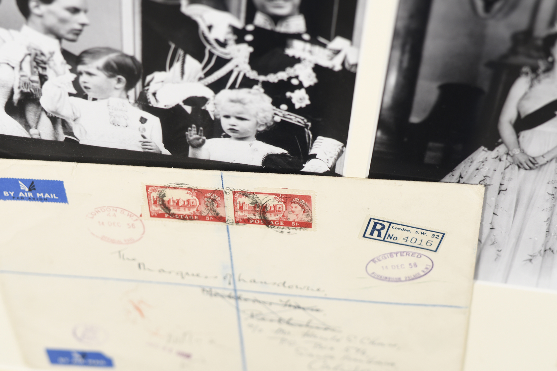 1956 Queen Elizabeth and Prince Philip Original Signatures in Framed Presentation - Image 3 of 13