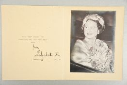 Queen Elizabeth The Queen Mother (1900 - 2002) Original Signed Christmas Card 1959.