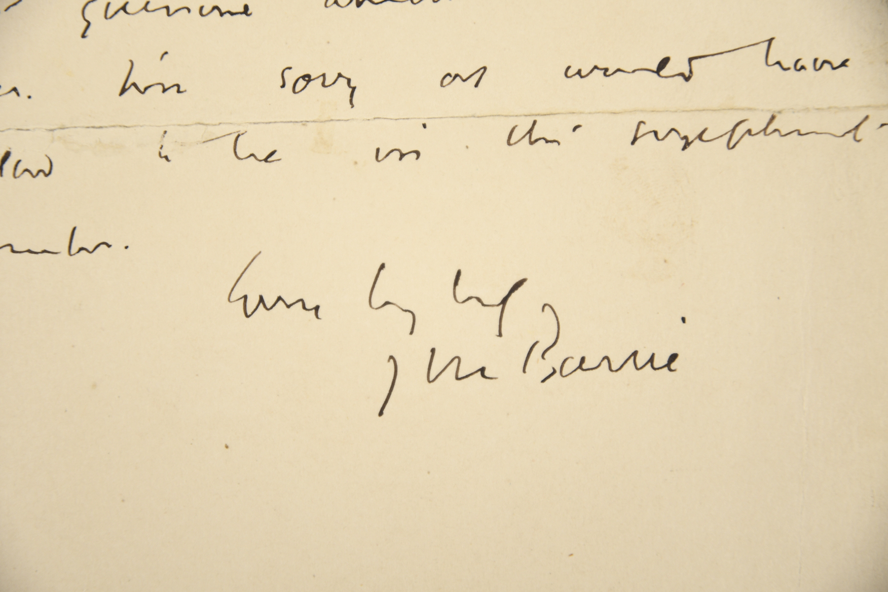 J.M. Barrie (1860 - 1937) Original Handwritten Letter & Envelope.