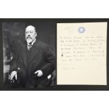 Edward VII (1841 - 1910) Original Initialled signature on "Home Office" letter to Gladstone.