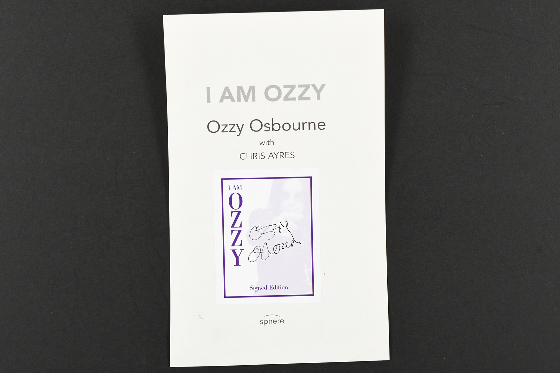 OZZY OSBOURNE Original signature