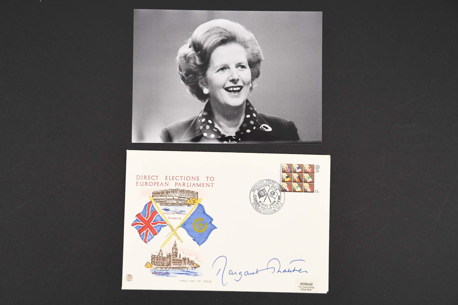 Margaret Thatcher (1925 - 2013) Original Signature on first day cover.