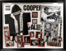 Framed Muhammad Ali and Henry Cooper Presentation with Original Signatures