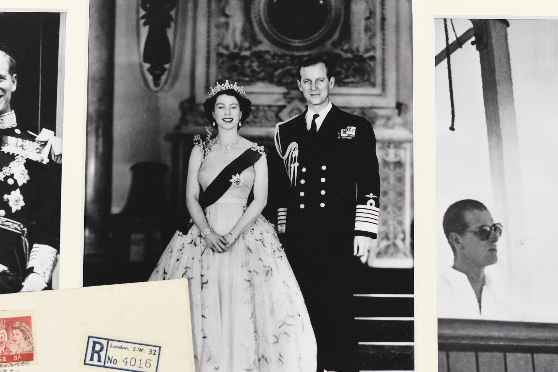 1956 Queen Elizabeth and Prince Philip Original Signatures in Framed Presentation - Image 2 of 13