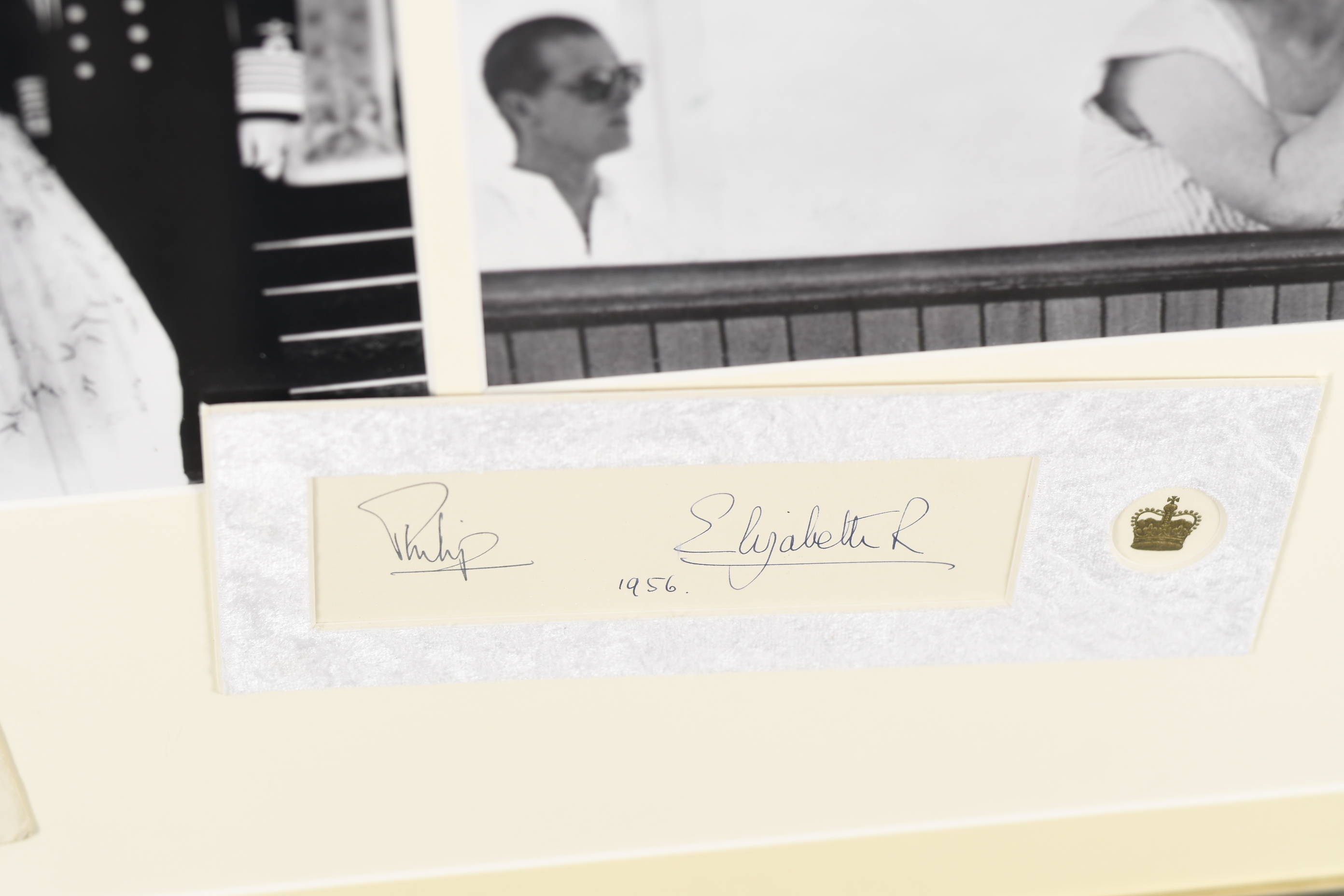 1956 Queen Elizabeth and Prince Philip Original Signatures in Framed Presentation - Image 13 of 13