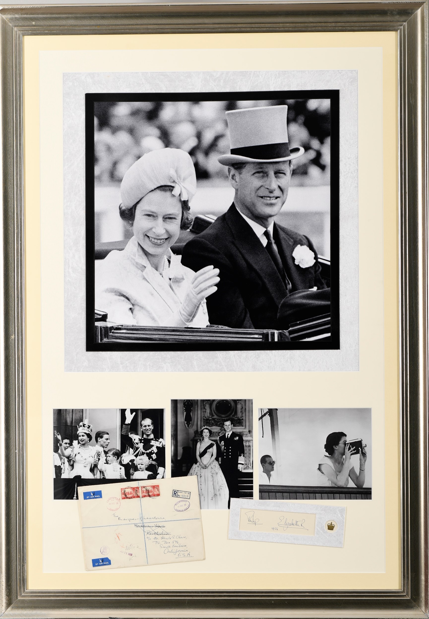 1956 Queen Elizabeth and Prince Philip Original Signatures in Framed Presentation - Image 11 of 13