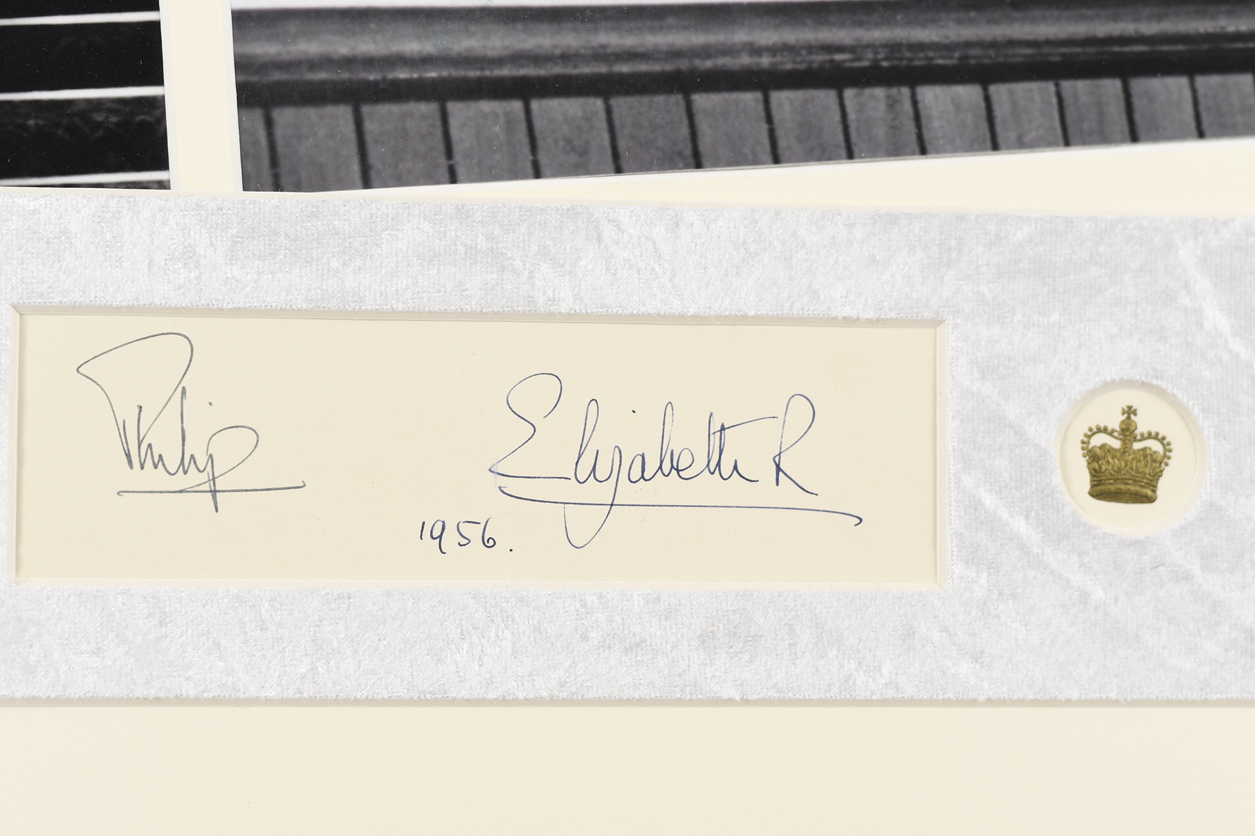 1956 Queen Elizabeth and Prince Philip Original Signatures in Framed Presentation - Image 9 of 13