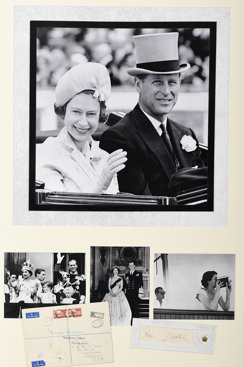 1956 Queen Elizabeth and Prince Philip Original Signatures in Framed Presentation