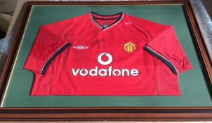 Manchester United Nicky Butt Signed Framed Shirt