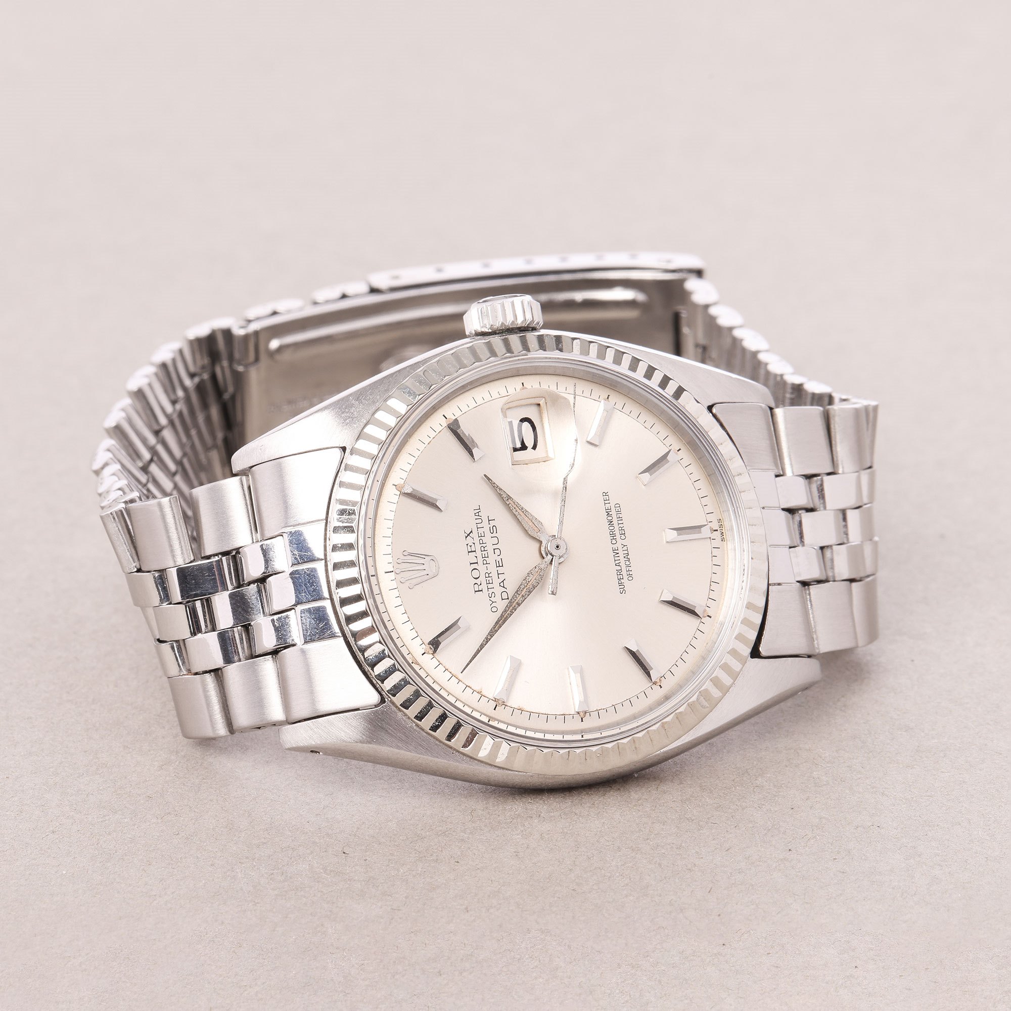 Rolex Datejust 36 Sword Hands 18K White Gold & Stainless Steel Watch 1601 - Image 8 of 10