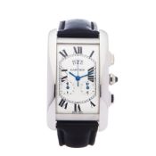 Cartier Tank Americaine Chronoreflex 18K White Gold Watch W2605956 or 2569