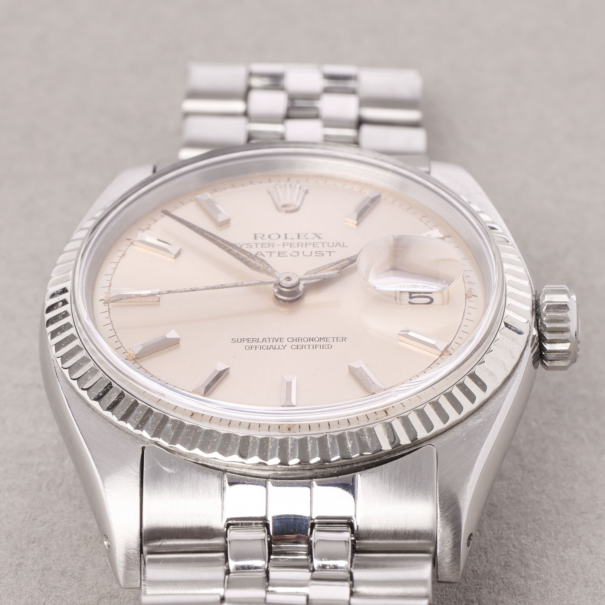 Rolex Datejust 36 Sword Hands 18K White Gold & Stainless Steel Watch 1601 - Image 10 of 10