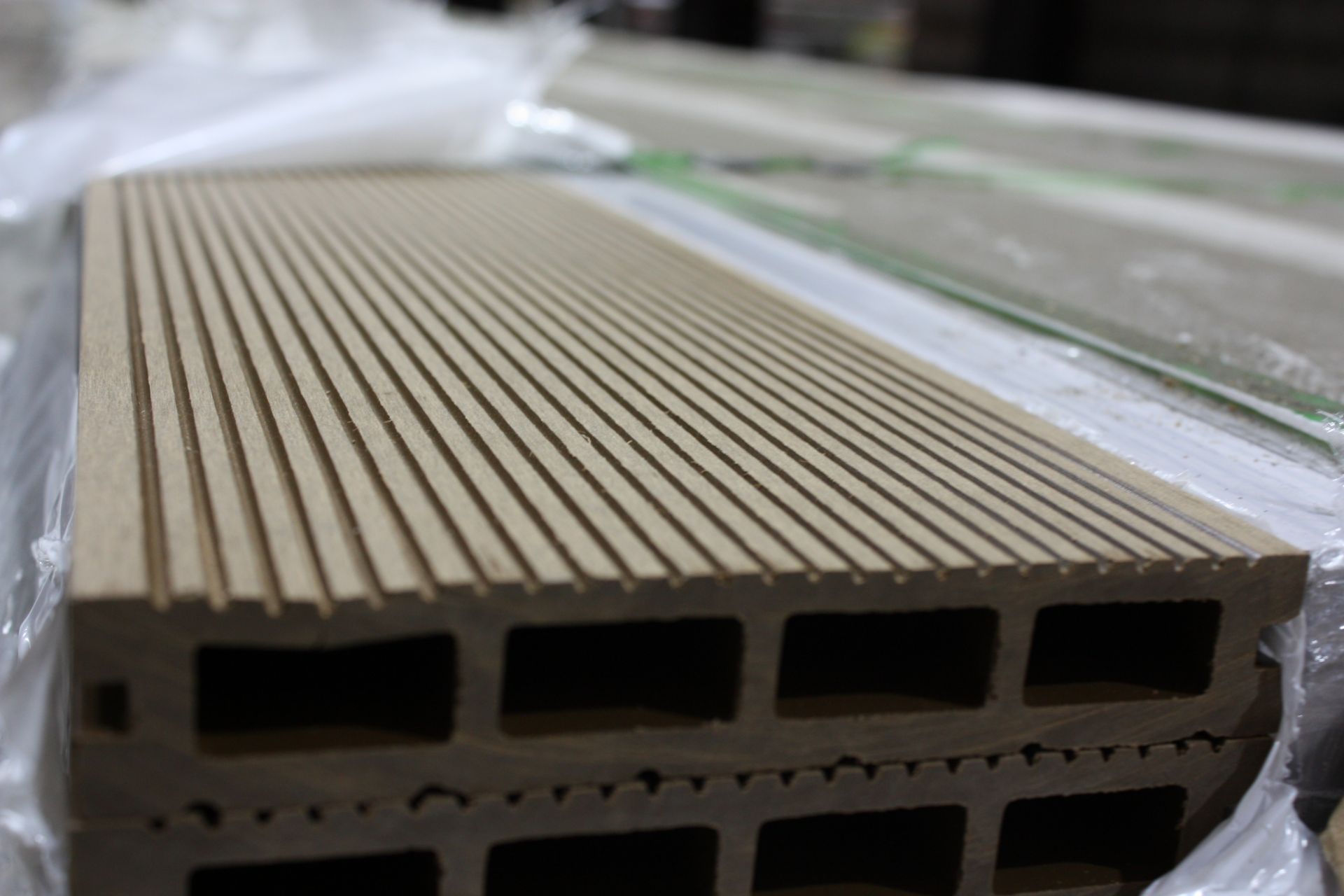 60 Boards, 30.6sqm, Endura Teak Colour Hollow Composite Outdoor Decking HO106