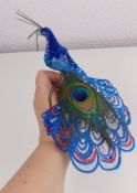 6 x Clip-On Peacock Ornaments