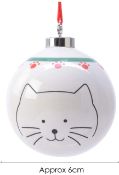 5 x Cat Large Hanging Christmas Baubles