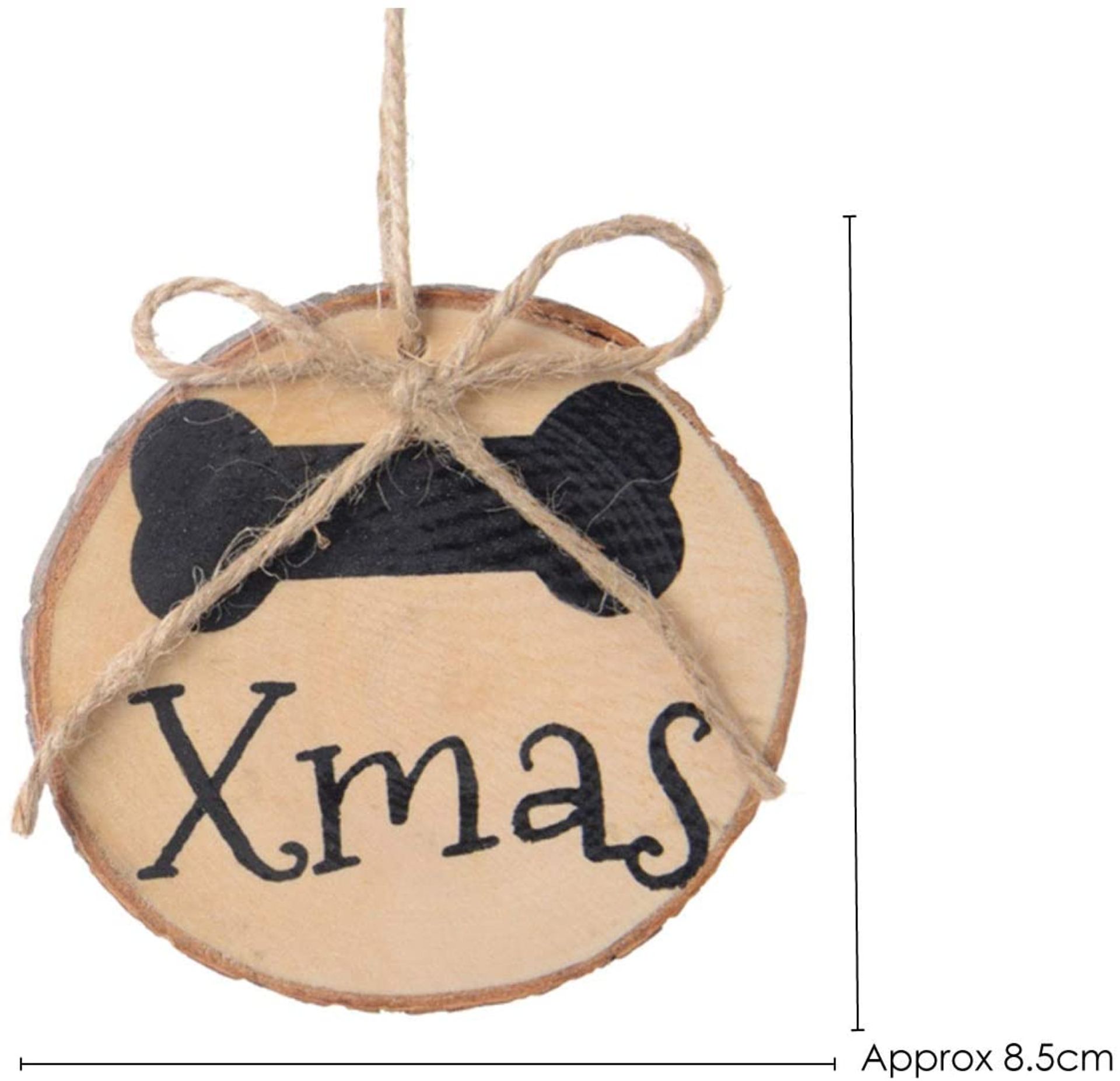 12 x 2 Pieces Real Wood Christmas Bone Tags - Image 2 of 6