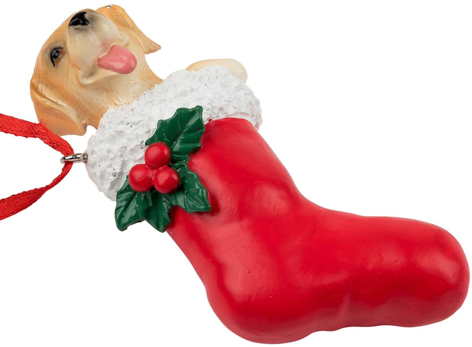 10 x Resin Dog In Stocking Christmas Tree Hangers - Image 6 of 7