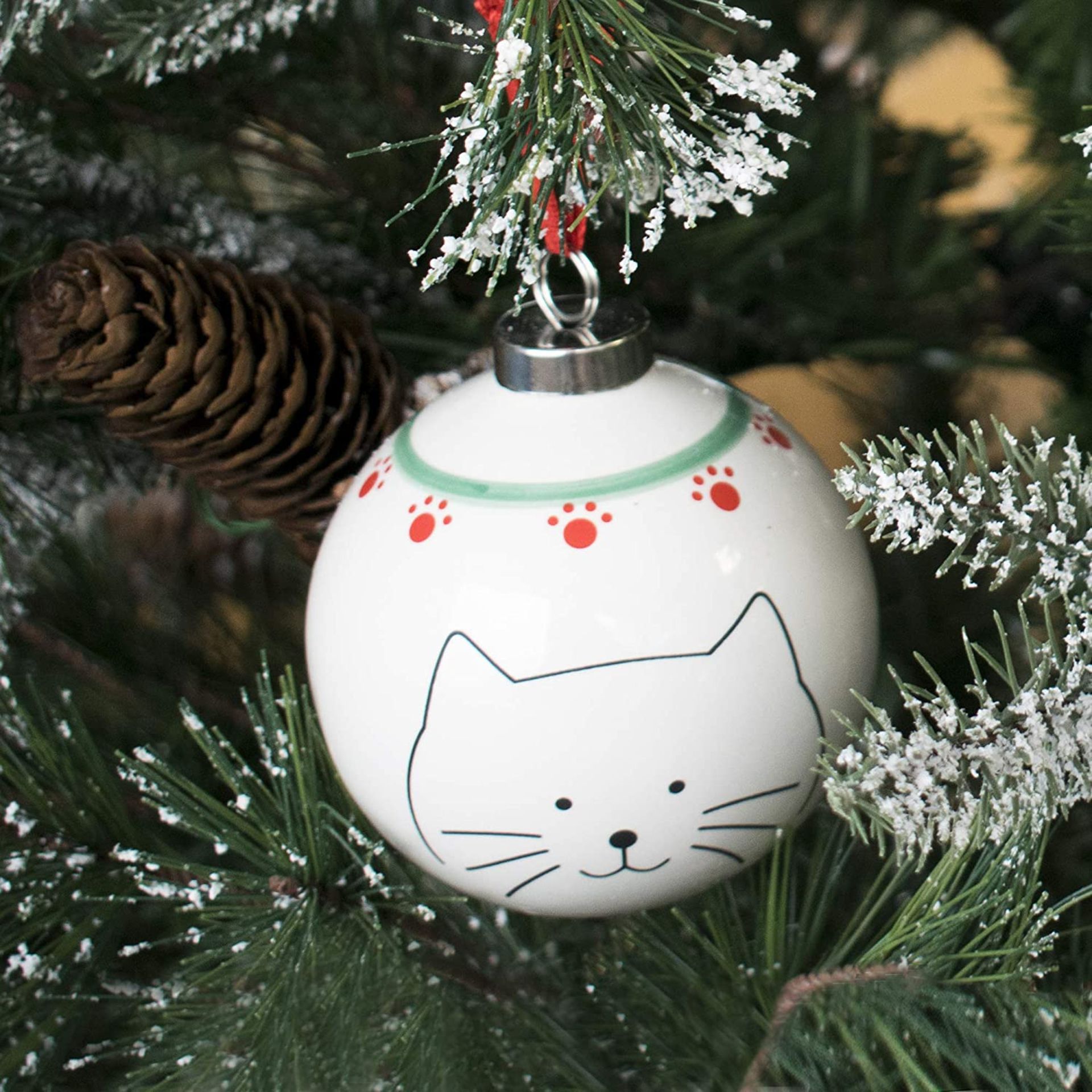 5 x Cat Large Hanging Christmas Baubles - Image 2 of 8