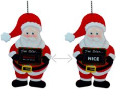 10 x Christmas Kids' Bedroom Door Hangers - 'Naughty Or Nice'