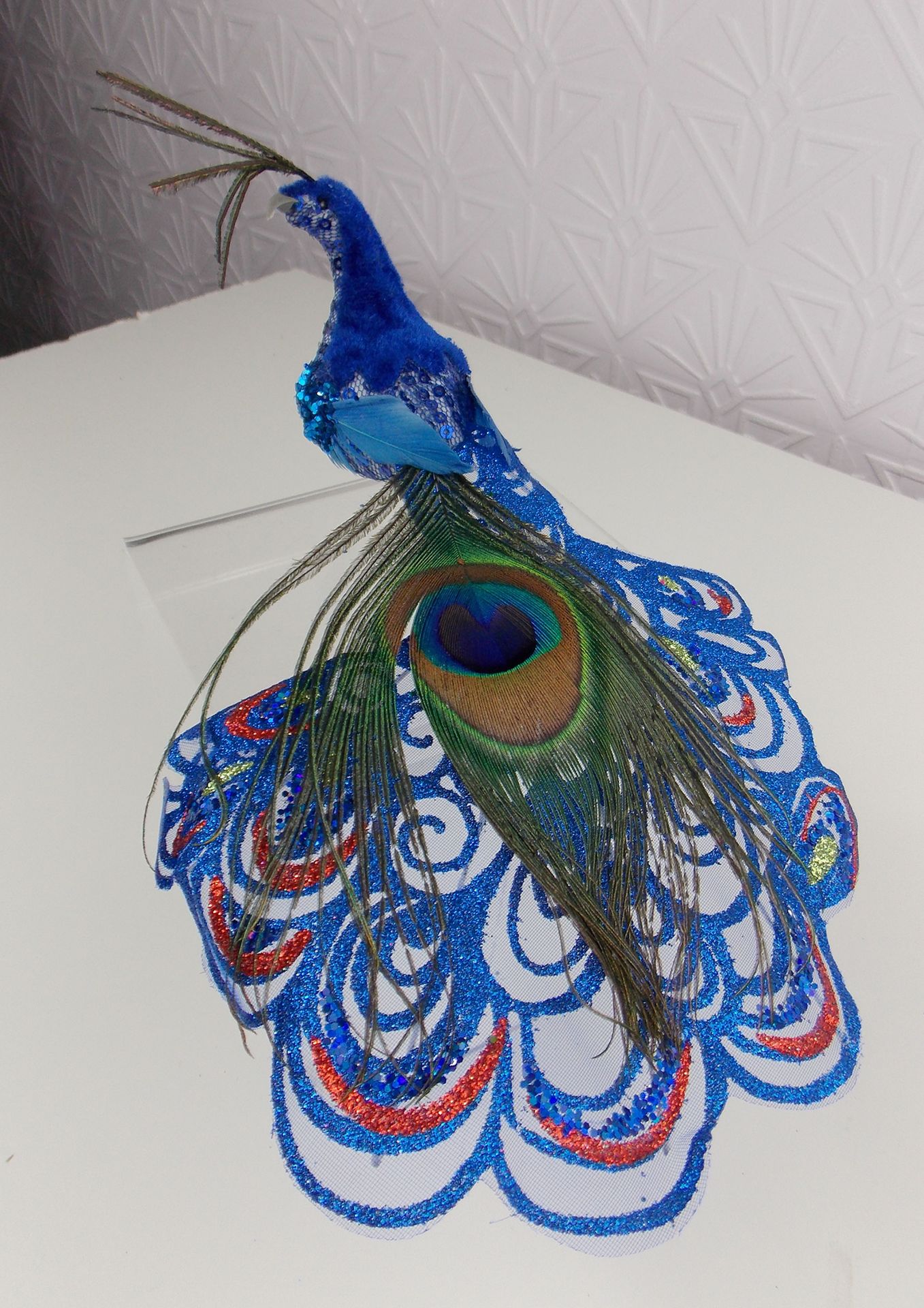 6 x Clip-On Peacock Ornaments - Image 3 of 6