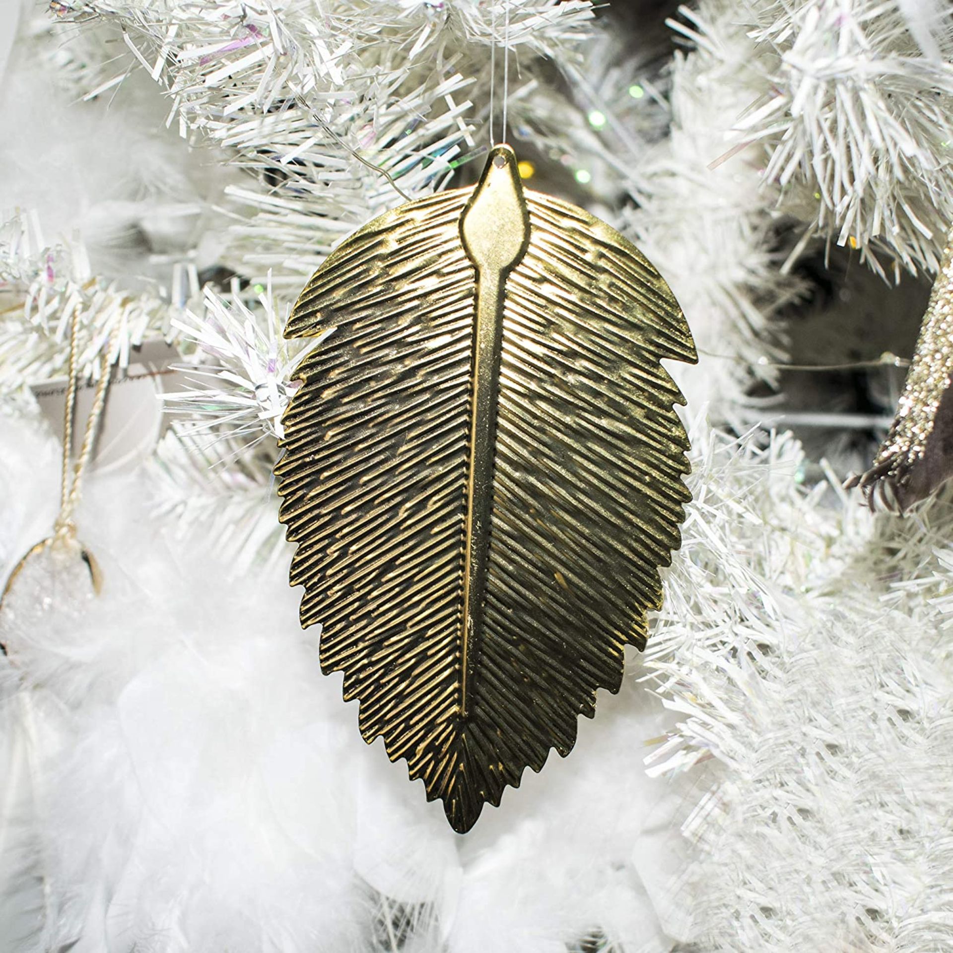 10 x 2 Pieces of Antique Gold Style Leaf Tree Hanger Decorations - Image 4 of 6