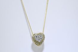 Heart Shaped Diamond Pendant in 18 Carat Gold