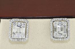 2.18 Carat Diamond Earrings in 18 Carat White Gold