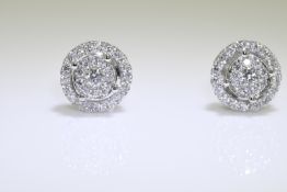 Diamond Earrings Set in 18ct White Gold