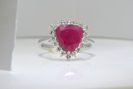 4.52 Carat Ruby & Diamond Ring