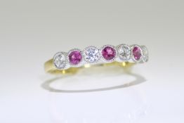 Ruby & Diamond Ring Set in 18 Carat Yellow Gold.