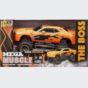 (6G) Lot RRP £80. 2x New Bright The boss Mega Muscle Dodge Challenger RC. (All Units Have Return...