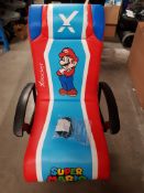 (10H) RRP £159.99. X-Rocker Mario 2.1 Audio Pedestal Rocker Mario Red/Blue. (Lot Contains Chair...